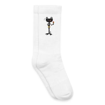 Grenouille avec glace - Chaussettes de tennis bio enfant - blanc - Droite