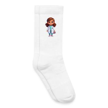 Petit Docteur avec stéthoscope et blouse – Médecine - Chaussettes de tennis bio enfant - blanc - Droite