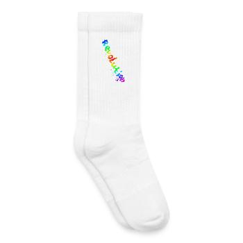 REVOLUTION (Regenbogen) - Kinder Tennissocken - Weiß - Rechts