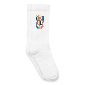 Proud Ally LGBTQ Rainbow Pride Fan CSD Outfit - Kids Tennis Socks - white - Right