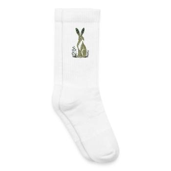 Celestial Hare Constellation Ears - Kids Tennis Socks - white - Right