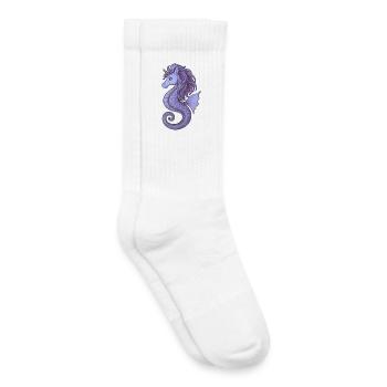 Seepferdchen-Einhorn Lila Violett - Kinder Tennissocken - Weiß - Rechts