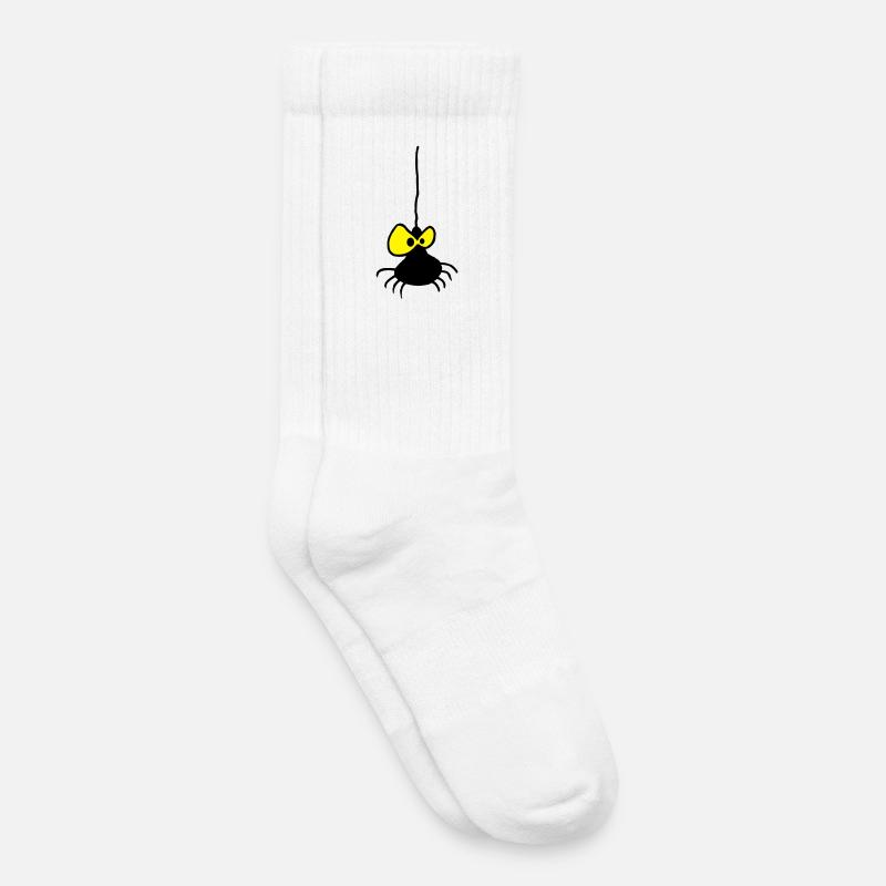 Grumpy Spider Two-Color Design - Kids Tennis Socks - white