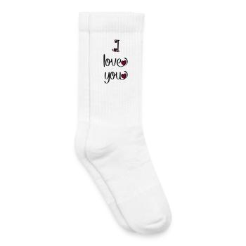 Je t'aime - Chaussettes de tennis bio enfant - blanc - Droite