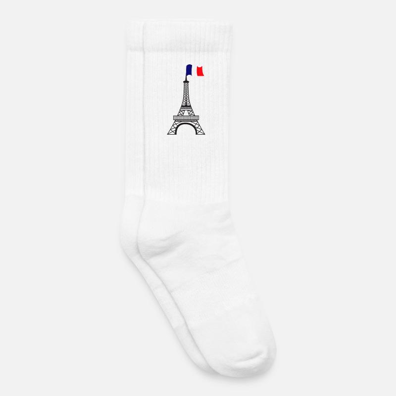 Tour Eiffel - Chaussettes de tennis bio enfant - blanc
