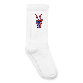 Norwegen Flagge Weihnachten Peace Symbol used - Kinder Tennissocken - Weiß - Rechts