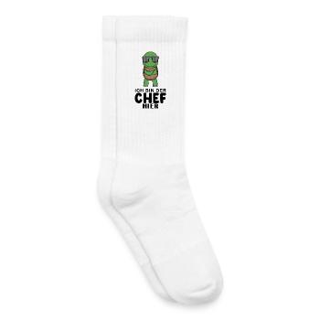 Chef Spruch mit Schildkröte Motiv - Kinder Tennissocken - Weiß - Rechts