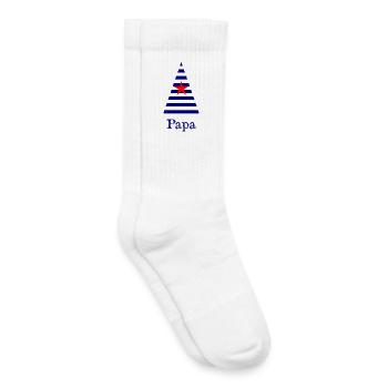 PAPA. VATERTAG. FROHER VATERTAG. ALLES GUTE ZUM GEBURTSTAG. - Kinder Tennissocken - Weiß - Rechts