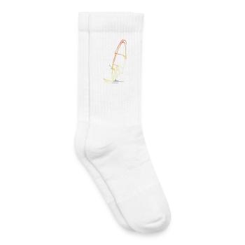 Planche à voile Croquis Vintage - Chaussettes de tennis bio enfant - blanc - Droite