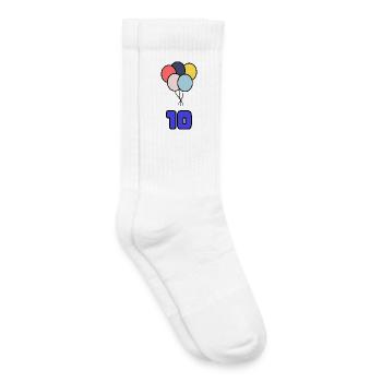 JAHRESTAG. ALLES GUTE ZUM GEBURTSTAG. ALLES GUTE ZUM GEBURTSTAG. - Kinder Tennissocken - Weiß - Rechts