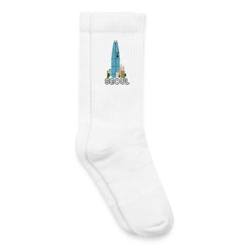 SEOUL Skyline – Modernes City Design - Kinder Tennissocken - Weiß - Rechts