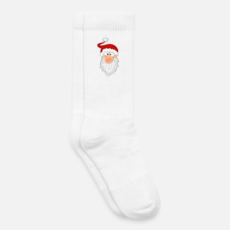 Weihnachtsmann Gesicht - Kinder Tennissocken - Weiß