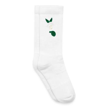Weiße Rose mit grünen Blättern - Kinder Tennissocken - Weiß - Rechts