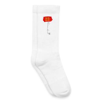 Normandie Flagge Leoparden Rot Gold Pride Region - Kinder Tennissocken - Weiß - Rechts