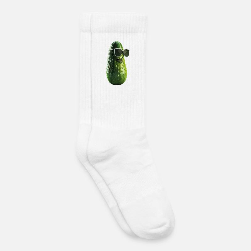 Cornichon de concombre avec lunettes de soleil - Chaussettes de tennis bio enfant - blanc