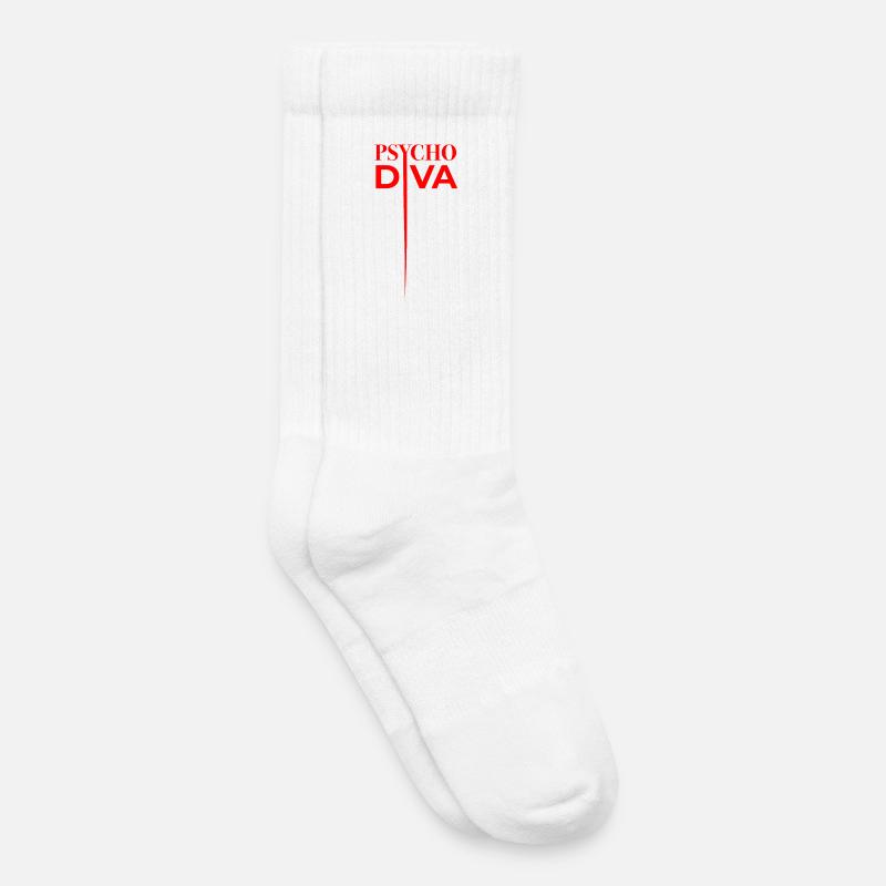 Psycho Diva – Sarcasm Spell Red - Kids Tennis Socks - white
