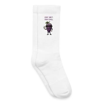 Mode Chill Raisin Juteux - Chaussettes de tennis bio enfant - blanc - Droite