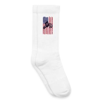 Drapeau américain du vélo de cross, - Chaussettes de tennis bio enfant - blanc - Droite