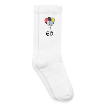 60. 60 ANS. 60e ANNIVERSAIRE. ANNIVERSAIRE 60 ANS. - Chaussettes de tennis bio enfant - blanc - Droite