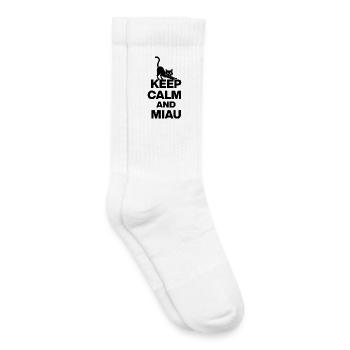KEEP CALM AND MIAU! KATZENLIEBE CATLOVE schwarz - Kinder Tennissocken - Weiß - Rechts