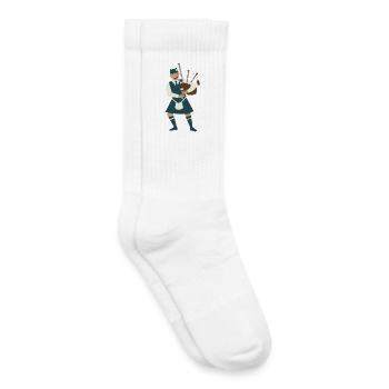 Bagpiper in kilt - Kids Tennis Socks - white - Right
