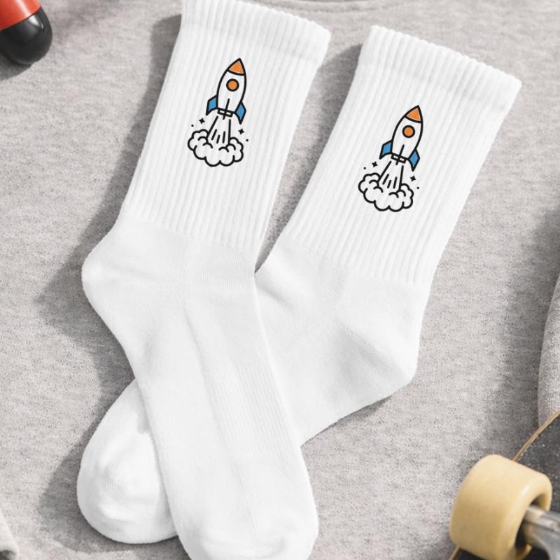 Comic spatial Rocket Launch Chaussettes de tennis bio enfant