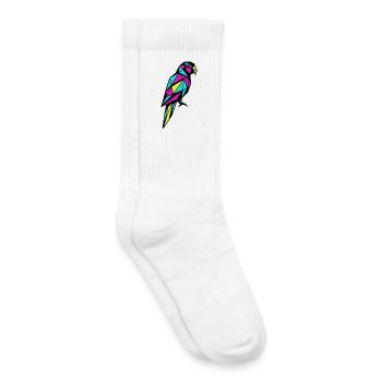 Geometrischer Papagei Low-Poly CMYK-Vogel - Kinder Tennissocken - Weiß - Rechts
