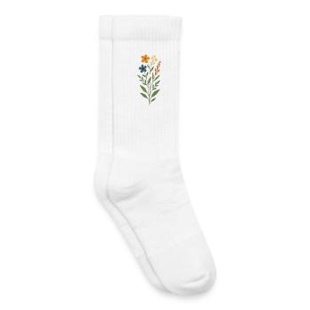 Bouquet aquarelle - Chaussettes de tennis bio enfant - blanc - Droite