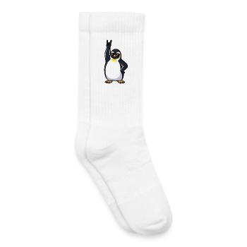 Cool Penguin Musician Guitarist Rock'n'Roll Party - Kids Tennis Socks - white - Right