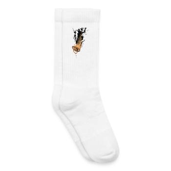 Tétine brûlante - Chaussettes de tennis bio enfant - blanc - Droite