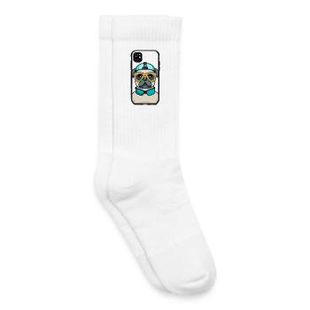 Carlin avec tuba et lunettes de protection - Chaussettes de tennis bio enfant - blanc - Droite