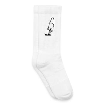 Windsurfer Drawing - Kids Tennis Socks - white - Right