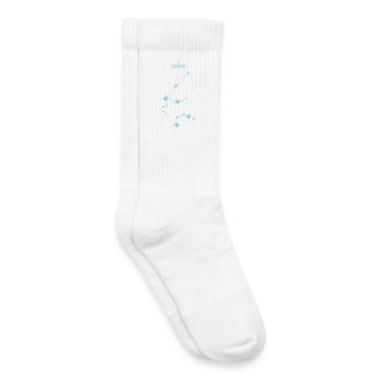 Signe du zodiaque Verseau, Constellation Bleu - Chaussettes de tennis bio enfant - blanc - Droite