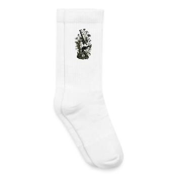 Vintage Microscope Wildflower Garden - Kids Tennis Socks - white - Right