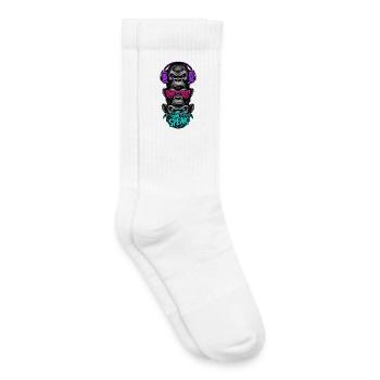 Three monkeys hear nothing see say neon - Kids Tennis Socks - white - Right