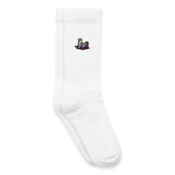 Reine des chats sur oreiller violet - Chaussettes de tennis bio enfant - blanc - Droite