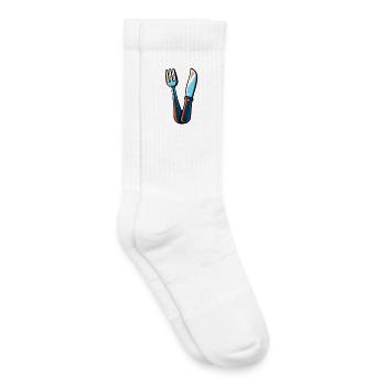 Couteau à couverts fourchette coloré - Chaussettes de tennis bio enfant - blanc - Droite