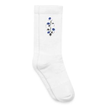 Bleuets avec des fleurs et des herbes - Chaussettes de tennis bio enfant - blanc - Droite