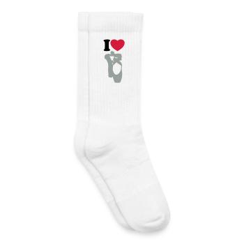 I love ballet - J'aime le ballet - Chaussettes de tennis bio enfant - blanc - Droite