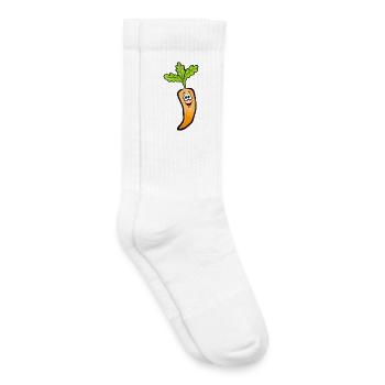 Lustige Comic-Mohrrübe - Kinder Tennissocken - Weiß - Rechts