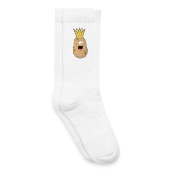 Rois de pommes de terre, légumes-tubercules, émotion joyeuse - Chaussettes de tennis bio enfant - blanc - Droite