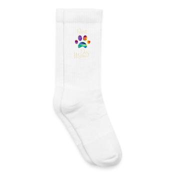 Best Dog Mom Funny Cool Dog Lover - Kids Tennis Socks - white - Right