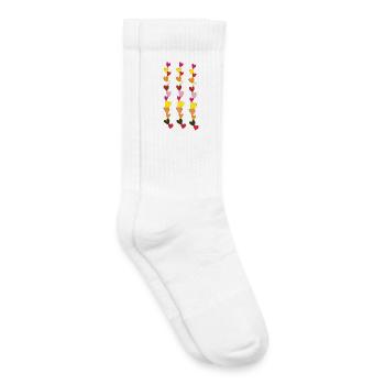 Heart Necklaces Multicolored 2 - Kids Tennis Socks - white - Right