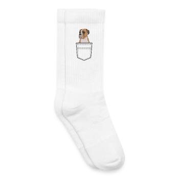 Boxer Chien Dans La Poche - Chaussettes de tennis bio enfant - blanc - Droite