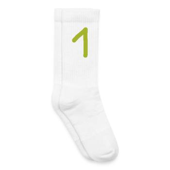 1 Nummer eins Zah grünl Geburtstag - Kinder Tennissocken - Weiß - Rechts