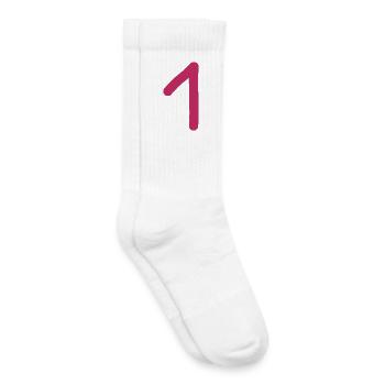 1 Nummer eins Zahl rosa rot Geburtstag - Kinder Tennissocken - Weiß - Rechts