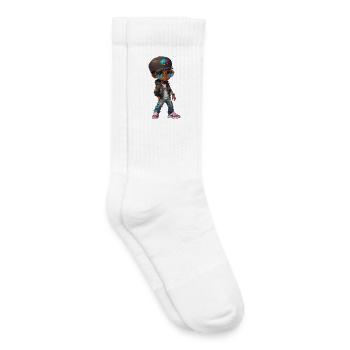 Cooles Hip-Hop-Teenie-Kind - Kinder Tennissocken - Weiß - Rechts