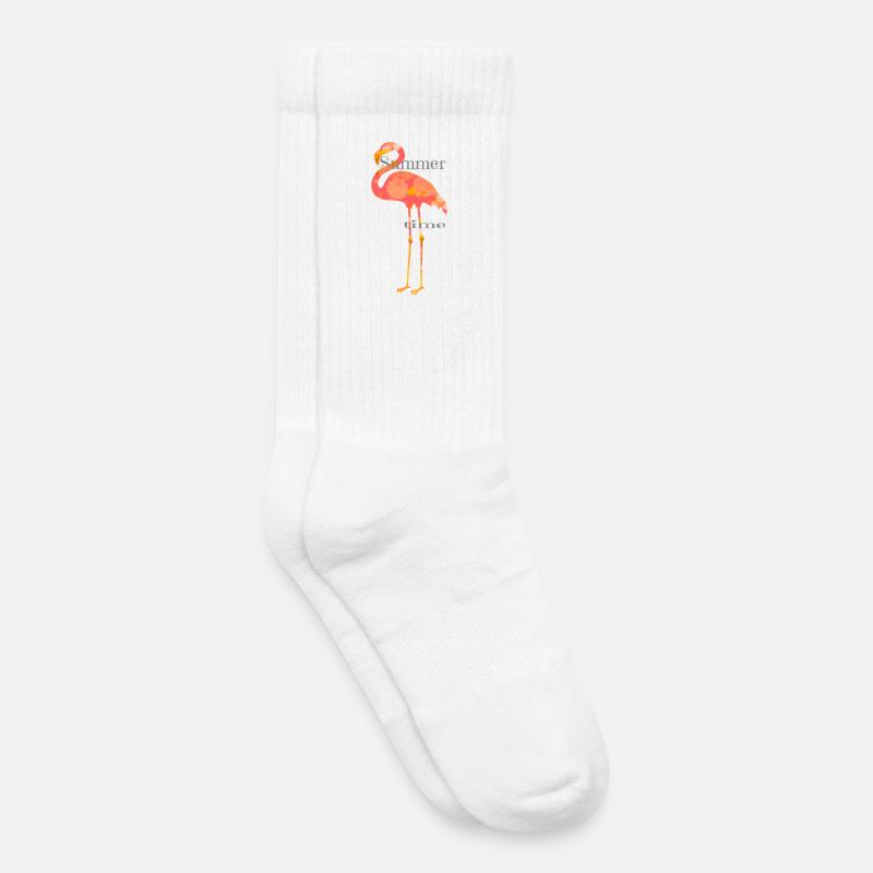 Flamingo Design mit Schrift - Kinder Tennissocken - Weiß