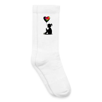 Heart Love - Kids Tennis Socks - white - Right