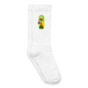 Palmiers colorés - voici à quoi ressemblent les vacances - Chaussettes de tennis bio enfant - blanc - Droite